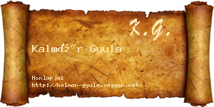 Kalmár Gyula névjegykártya